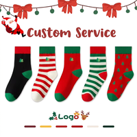 Chaussettes de Noël en coton OEM en gros, design personnalisé, jacquard tricoté, respirantes, chaudes, thermiques, cadeau de fête en vrac