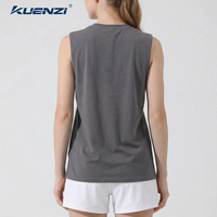 Kuenzi - Camiseta sin mangas para mujer, 100% algodón, 230GSM, de alto gramaje, lisa, con logotipo personalizado, estilo vintage lavado y desgastado, para streetwear, venta al por mayor
