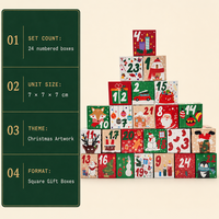 Boîte cadeau de Noël avec calendrier numéroté pour les cadeaux de saison des fêtes