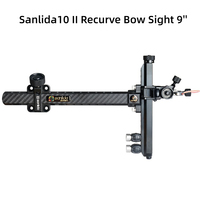 Sanlida X10 II - Visée pour arc classique - 9 pouces - Construction légère en carbone et aluminium - Tir de précision sur cible