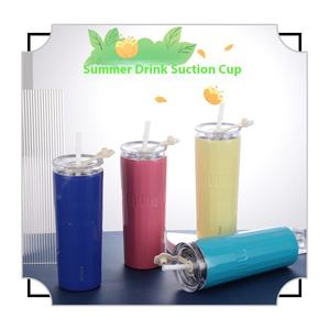 Stainless Steel Double-Layer Vacuum Thermos <b>Cup</b> Luxury Design <b>Large</b>-Capacity Ice Explosion Style Featuring Straws - Product Image 2