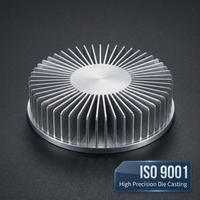Boîtier de dissipateur thermique en aluminium moulé sur mesure, moulage de corps de lampe LED de haute précision, moulage OEM A380/ADC12 avec usinage CNC