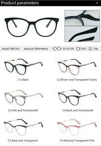 Lunettes de vue classiques pour femmes, monture TR90, monture intégrale, verres anti-lumière bleue, pour la lecture sur ordinateur, légères, style quotidien, design œil de chat - Product Image 3