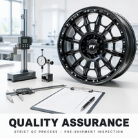 Jantes en alliage forgées en maille noire brillante PY pour tout-terrain, 16-24 pouces, pour 4x4, SUV, camionnettes, personnalisées