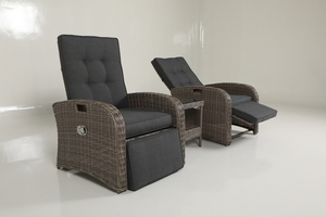 Joyeleisure ensemble chaise et Table inclinable en <span class=keywords><strong>Alu</strong></span>, mobilier de bistrot d'extérieur, de jardin en rotin, 3 pièces - Product Image 6