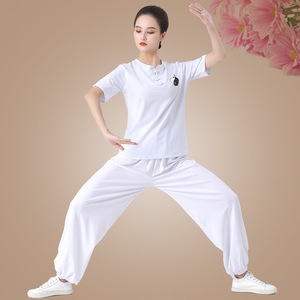 Ensembles de vêtements unisexes pour la pratique et la performance du <span class=keywords><strong>Tai</strong></span> <span class=keywords><strong>Chi</strong></span>, printemps-été, fitness, coton léger, respirant, séchage rapide, logo sur le devant - Product Image 5