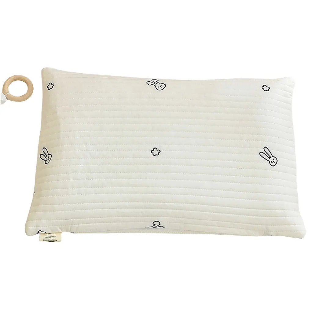 コットンベビーピロー幼児ヘッド枕カバーソフト通気性ネック枕かわいい漫画刺Embroideryデザイン-E枕とカバー
