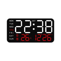 Horloge de bureau numérique LED multifonctionnelle, affichage de la température, calendrier hebdomadaire, réveil numérique de table, horloge murale Reloj De Pared