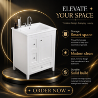 Ensemble de meuble-lavabo de salle de bain moderne sur pied personnalisable avec lavabo et vasque, mobilier de salle de bain avec miroir.