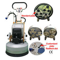 Machine à polir et à meuler les sols en béton manuelle Merrock Planetary, boîte de vitesses en alliage d'aluminium, moteur haute efficacité 4000W 220V/380V 9