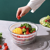 Hete Huishoudelijke Keuken Salade Tool Dehydrator Groentebassin Fruit Spin Droger Handschudden Om Water En Centrifuge Te Verwijderen