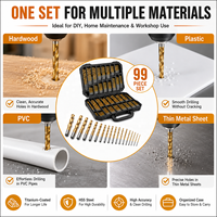 Lot de 230 forets HSS revêtus de titane GOF, métriques 1-10 mm, pour perçage de métaux, avec tige en acier de 5 mm, garantie 3 ans