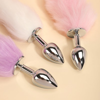 Plug anal SM multicolore en fourrure artificielle queue de renard, accessoire sexuel pour adultes, pour le flirt et l'entraînement