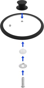 Couvercle en verre trempé de 20 cm avec rebord en silicone sans BPA, écologique, pour poêle, casserole, faitout, bouton <span class=keywords><strong>personnalisable</strong></span> - Product Image 6