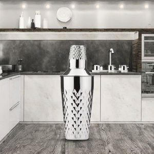 Juego de Coctelera Boston de Acero Inoxidable Dorado Personalizado y Económico con Cristal de Diamantes, Color Oro Rosa - Product Image 3