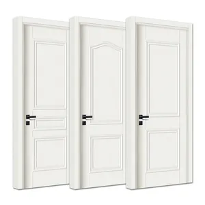 Modern indoor bedroom wooden doors home hotel apartment villa interior room soundproof luxury white solid wood door