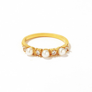 Stainless Steel <b>Ring</b> 18k Gold Plated <b>Titanium</b> Steel Geometric Shape Prong Setting Unisex Gift Jewelry - Product Image 4