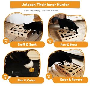 Caja <span class=keywords><strong>de</strong></span> Enriquecimiento para Gatos con Espacio Amplio y Lima <span class=keywords><strong>de</strong></span> <span class=keywords><strong>Uñas</strong></span> Integrada, Reforzada con Tornillos, Duradera, para Limar <span class=keywords><strong>Uñas</strong></span> y Jugar con 2 Pelotas - Product Image 6