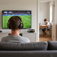 Casque audio optique sans fil numérique 2,4 GHz pour TV avec émetteur et station de charge