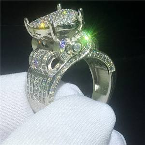 Vintage Herzform Versprechen Ring Simulierte Diamant cz Silber Verlobung Ehering Ringe für Frauen Männer Schmuck - Product Image 4