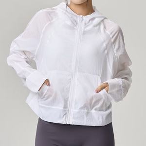Women's Long Sleeve UV Protection Sun Shirt <b>Cooling</b> Outdoor Fitness Hooded <b>Jacket</b> | Lulu Style Lightweight Active Wear - Product Image 3
