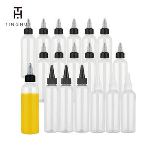 Bouteille compte-gouttes en plastique PET transparent de 3oz, 4oz, 5oz, 8oz, 12oz pour pigments, encre, huile capillaire, sauce, avec bouchon à vis - Product Image 3