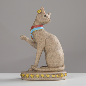 Ancient <strong>Egyptian</strong> Bastet Cat Resin Crafts Statue for <strong>Home</strong> Office or Bar <strong>Decoration</strong> - Product Image 3