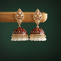 Pendientes Jhumka Turcos Geométricos Retro Étnicos para Mujer, Joyería India, Pendientes Colgantes con Borlas de Campanas Doradas y Flores