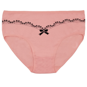 Wholesale Plain Cotton Women <strong>Panties</strong> Mid Rise Curvy Full Coverage <strong>Tiny</strong> Lace Bow Anti-light Underwear Ready to Ship 2XL-4XL - Product Image 6