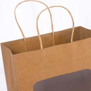Bolsa de Papel Kraft Marrón Ecológica de Proveedor de Fábrica para Comida Rápida para Llevar, Bolsas de Embalaje de Ropa con Asa y Logotipo Personalizado - Product Image 4