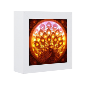 Art Frame Painting Yes Hot Selling Peacock Art Paper-cut Led Paper Lamp Home Decoration Wall Art Frame Painting Paper Cut Light Box