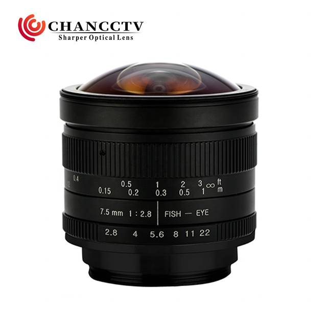 7.5mm Fisheye F2.8 Manual 4K 180 Degree Wide Angle M42 Line Scan Lens