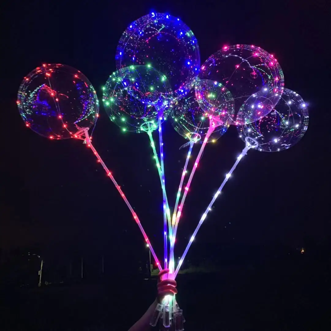 Flash wave balloon led glow trasparente ball Glow Wave balloon glow toy