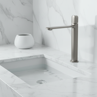 Robinet de lavabo moderne Hongdec à noyau en cuivre, monocommande, à poser sur le comptoir, finition noire, eau chaude/froide, pour salle de bain