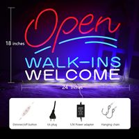 Enseigne au néon rouge super brillante à grande ouverture IP65 Welcom Business Walk-ins Shop Bar Club Pub Restaurant Barber LED Light