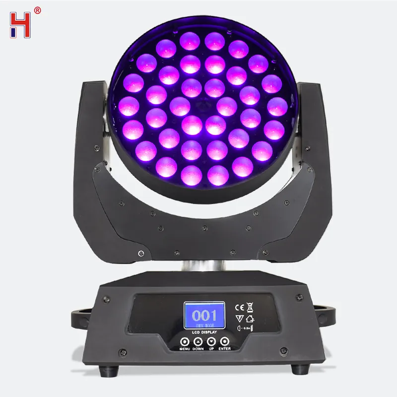 LED Zoom Wash 36X18W RGBW 4In1 Moving Head DMX Lights By DMX512 Control Lyre Beam Effect For LED Dance Floor DJ Party Wedding