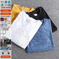 T-shirt personnalisé tendance été, gaufrage et broderie, streetwear, t-shirt homme, impression de logo, fabricant de t-shirts 3D en relief