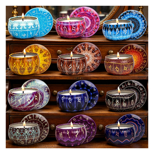 Luxe <b>Candle</b> Fragrance Packaging Metal Jar Vanilla Essence Boutique Merchandising Holiday Assortment Refined Collection Display - Product Image 6