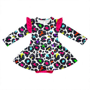 Baju rajut bayi Musim Semi kustom bambu Musim Dingin Ruffle penutup anak perempuan putri gelembung rok Romper gaun pakaian hangat - Product Image 4