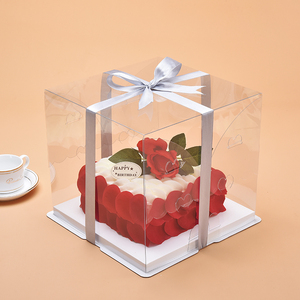 Custom Luxury Wedding <strong>Transparent</strong> <strong>Cake</strong> <strong>Box</strong> 10 Inch Handmade Birthday <strong>Cake</strong> <strong>Box</strong> - Product Image 1