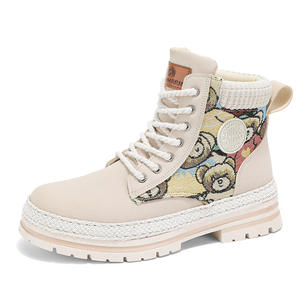 Bottes d'hiver unisexes en cuir véritable imperméable, tissu thermique en coton, semelle épaisse, bottes à la cheville confortables, doublure en peluche, caoutchouc - Product Image 5