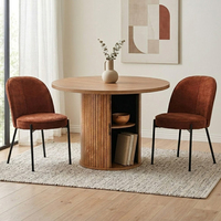 Kostenlose Probe Chinesischer Luxuriöser MDF 4-Sitzer Kleiner Raum Restaurant Top-Raum Möbel Kreisförmiges Design Runder Esstisch
