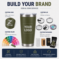 Vaso Térmico de Acero Inoxidable de Doble Pared con Aislamiento al Vacío de 20oz/30oz, con Recubrimiento en Polvo, Taza de Café de Viaje con Tapa, Personalizable con Logotipo, Venta al Por Mayor
