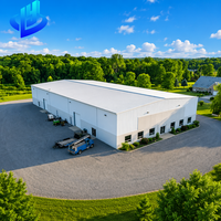 Bâtiment préfabriqué en structure métallique à colonnes intermédiaires pour entrepôt, atelier, garage, hangar, résistant aux vents forts - Meilleures ventes
