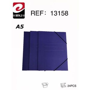 Cartella blu A5 con elastico per la conservazione di documenti, confezione da 24 pezzi - Product Image 1