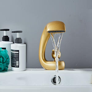 Grifo de lavabo creativo de latón con diseño de serpiente, monomando contemporáneo, montado en cubierta, superficie pulida, de un solo orificio, tipo <span class=keywords><strong>cascada</strong></span>, para gimnasio, con cerámica - Product Image 3