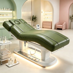 Cama de Lujo de Acero Inoxidable para Pestañas, Terapia, Spa, Cuidado de la Salud y Belleza, con 4 Motores Eléctricos para Pestañas, Cuidado Facial y Masajes - Product Image 1