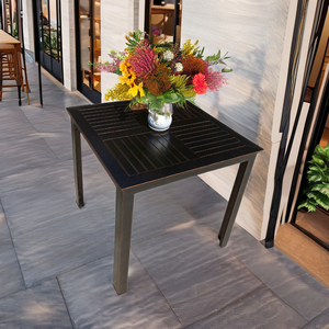 Outdoor Furniture Modern Restaurant Metal Table Aluminum Outdoor <b>Square</b> Dining Table AL17 Outdoor Dining Table <b>Set</b> AL17 - Product Image 5