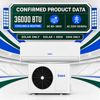 Climatiseur hybride solaire double tension 36000 BTU 3 CV mural à onduleur DC, unité split, R32 écologique, pour extérieur domestique