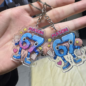 Llavero de acrílico personalizado con diseño de dibujos animados, colgante de píxeles, accesorios DIY, regalo bonito, decoración, tendencia de moda - Product Image 1